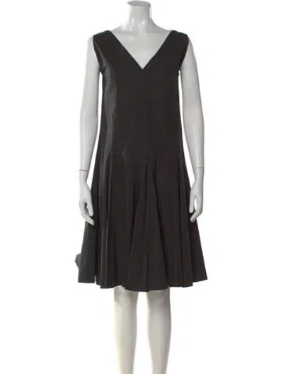 Pre-owned Hache V-neck Mini Dress In Black