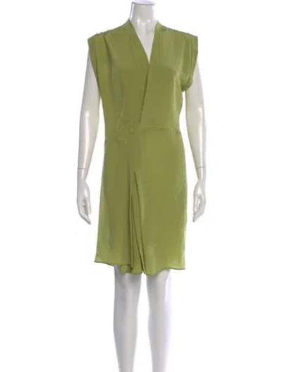 Pre-owned Hache V-neck Mini Dress In Green