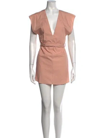 Pre-owned Hache V-neck Mini Dress In Pink