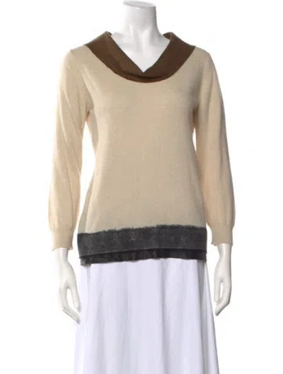 Pre-owned Hache V-neck Sweater In Neutrals