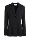 Hache Woman Blazer Black Size 10 Polyester, Virgin Wool, Elastane In Black