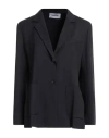 Hache Woman Blazer Bright Blue Size 6 Polyester, Virgin Wool, Elastane In Black