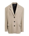 Hache Woman Blazer Grey Size 6 Wool, Polyamide In Neutral