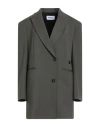 Hache Woman Blazer Military Green Size 8 Polyester, Virgin Wool, Elastane In Gray