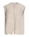 Hache Woman Cardigan Beige Size 8 Wool, Cashmere In Neutral