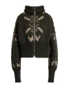 Hache Woman Cardigan Dark Green Size 8 Wool, Cashmere, Polyamide, Mohair Wool In Multi
