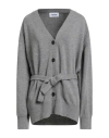 Hache Woman Cardigan Grey Size 4 Wool In Gray