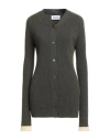 Hache Woman Cardigan Military Green Size 6 Wool In Gray