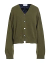 Hache Woman Cardigan Military Green Size 8 Wool, Cashmere, Polyester In Animal Print