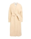 Hache Woman Coat Beige Size 6 Acrylic, Virgin Wool, Polyester In Neutral