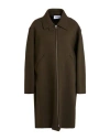 Hache Woman Coat Dark Green Size 8 Viscose, Wool In Green