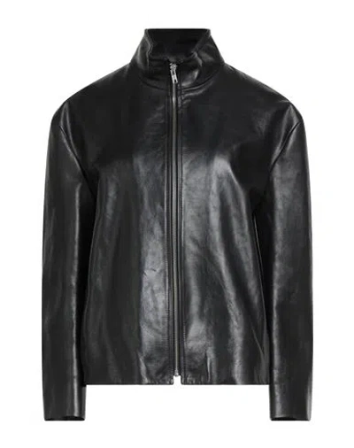 Hache Woman Jacket Black Size 6 Leather