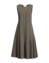 Hache Woman Midi Dress Military Green Size 6 Viscose, Polyamide, Elastane In Gray