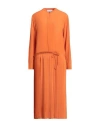 Hache Woman Midi Dress Orange Size 6 Acetate, Silk In Orange