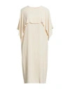 Hache Woman Midi Dress Pastel Yellow Size 6 Acetate, Silk In Yellow