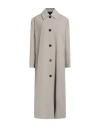 Hache Woman Overcoat & Trench Coat Khaki Size 6 Polyester, Virgin Wool, Elastane In Gray
