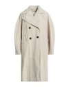 Hache Woman Overcoat & Trench Coat Light Grey Size 2 Cotton, Polyester In Neutral