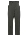 Hache Woman Pants Dark Green Size 4 Polyester, Virgin Wool, Elastane
