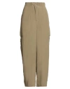 Hache Woman Pants Military Green Size 6 Acetate, Silk In Green
