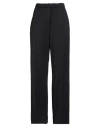 Hache Woman Pants Navy Size 12 Polyester, Virgin Wool, Elastane In Black