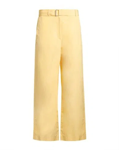 Hache Woman Pants Yellow Size 6 Cotton, Polyester