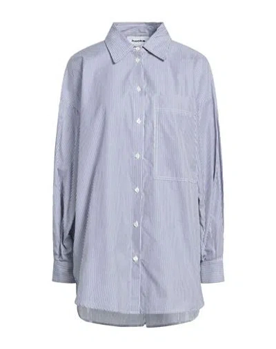 Hache Woman Shirt Navy Size 2 Cotton In Purple