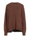 Hache Woman Sweater Chocolate Brown Size 6 Wool, Cashmere