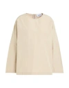 Hache Woman Top Beige Size 6 Cotton, Polyester In Neutral