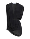 Hache Woman Top Black Size 10 Acetate, Silk