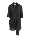 Hache Woman Top Charcoal Size 6 Acetate, Silk In Grey