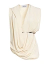 Hache Woman Top Ivory Size 10 Acetate, Silk In Neutral