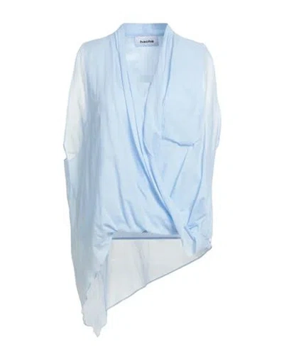 Hache Woman Top Light Blue Size 8 Cotton