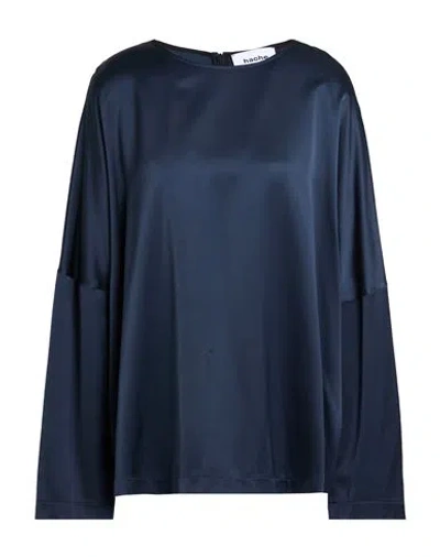 Hache Woman Top Navy Size 6 Viscose In Blue