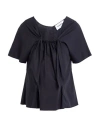 Hache Woman Top Navy Size 8 Cotton In Blue