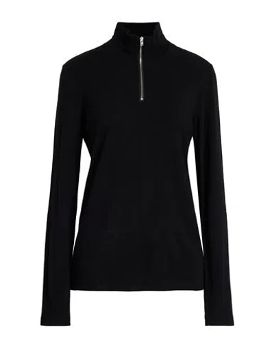 Hache Woman Turtleneck Black Size 10 Wool, Elastane