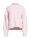 Hache Woman Turtleneck Pink Size 8 Wool, Cashmere In Pink