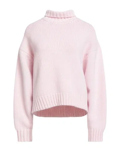 Hache Woman Turtleneck Pink Size 8 Wool, Cashmere