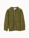 Hache Women's Nordic Cardigan In Military Green And Black In Green