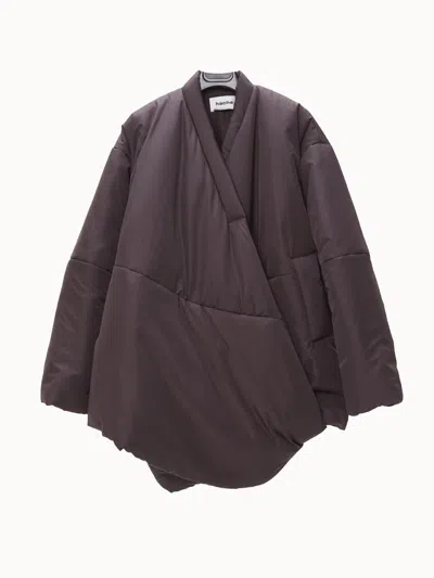 Hache Women's Padded Kimono Jacket In Plum In Purple