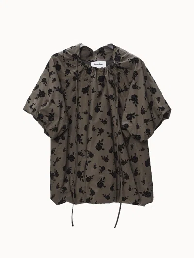 Hache Women's Rive Shirt In Military Green And Black In Multi