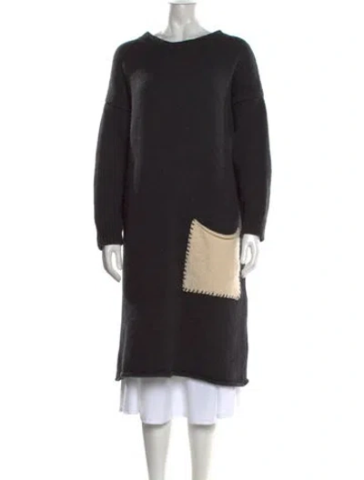 Pre-owned Hache Wool Midi Length Dress In Black