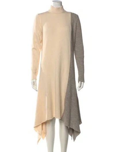 Pre-owned Hache Wool Midi Length Dress W/ Tags In Neutrals