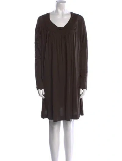 Pre-owned Hache Wool Mini Dress In Brown