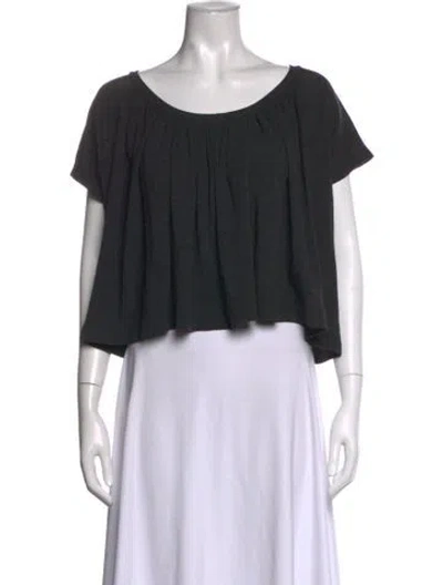 Pre-owned Hache Wool Scoop Neck Top In Black