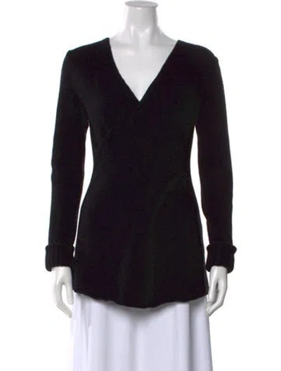 Pre-owned Hache Wool V-neck Sweater In Black