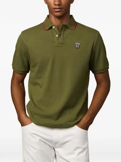 Hackett Badge Polo Shirt In Green