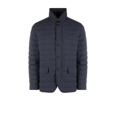 Hackett Barbour Quilted Jacket In Blue