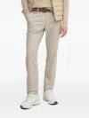 Hackett Branded-button Trousers In Neutral