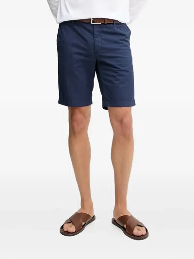 Hackett Button-fastening Flat-front Shorts In Blue