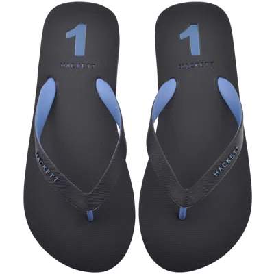 Hackett Capri Numbers Flip Flops Navy In Black
